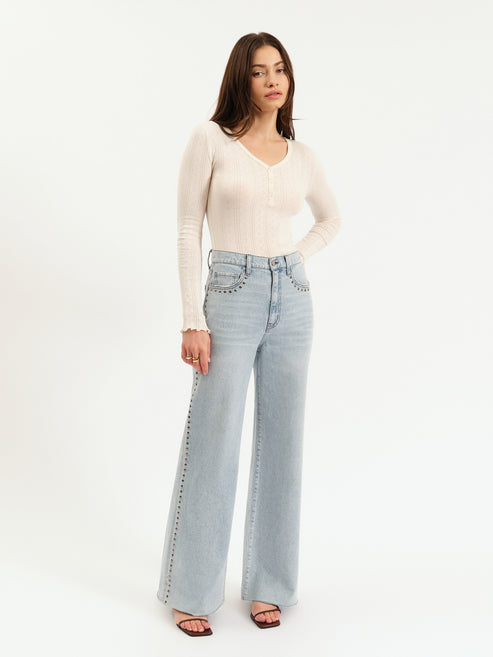 Daze Denim Far Out High Rise Wide Leg in Let&#39;s Dance