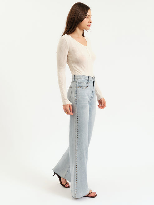Daze Denim Far Out High Rise Wide Leg in Let&#39;s Dance