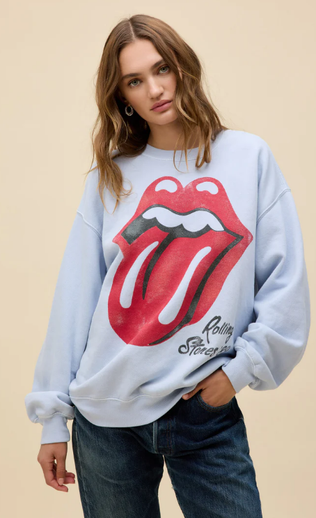 DAYDREAMER Rolling Stones Big Tongue '89 Oversized Crew Sweatshirt