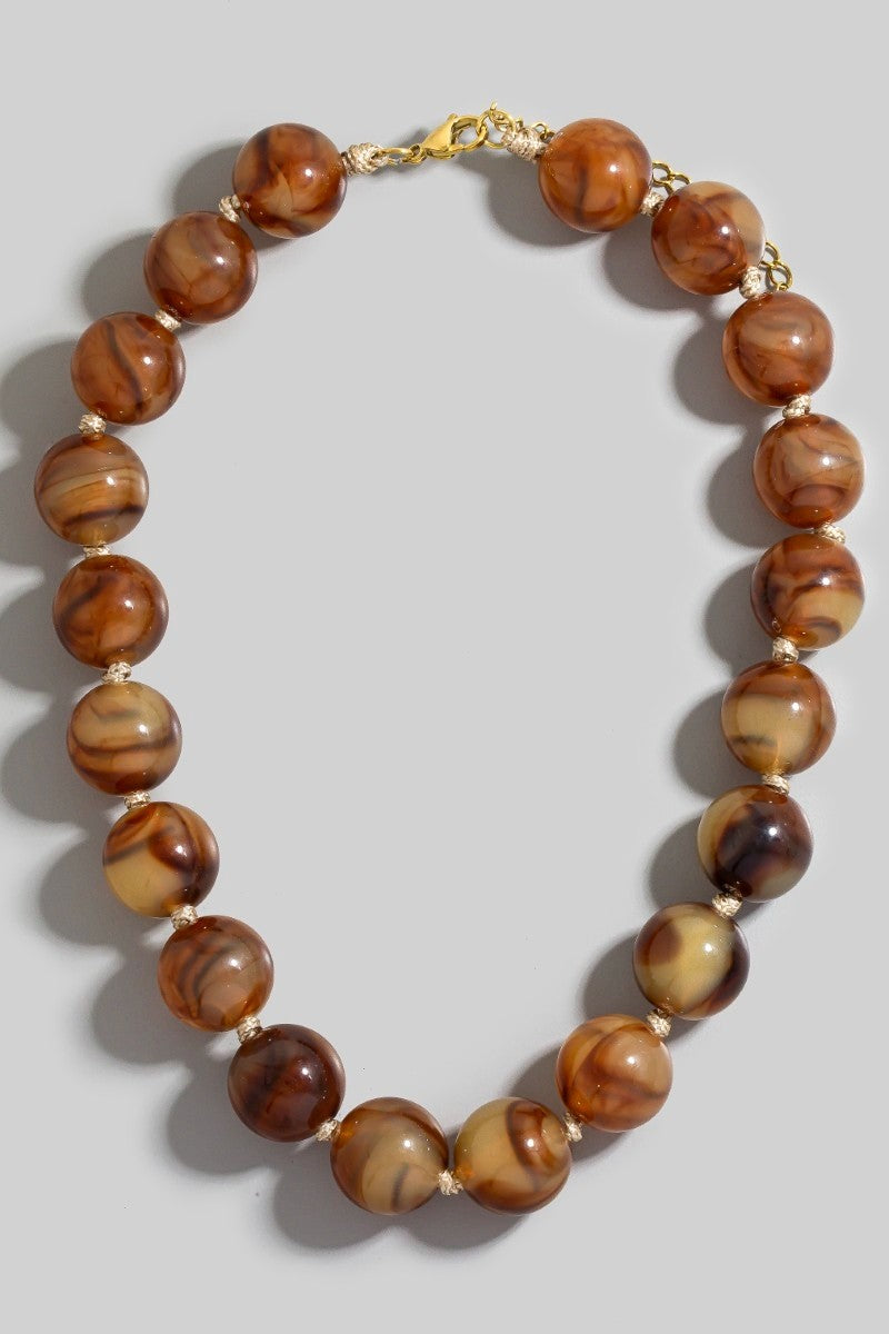 DEON Faye Ball Beads Necklace Brown