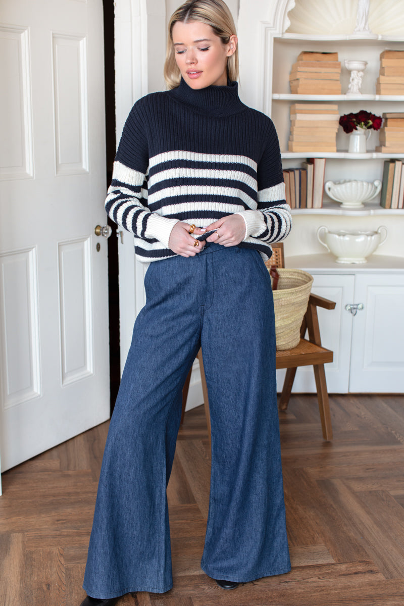 EMERSON FRY Tulip Trouser in Indigo Hemp Organic