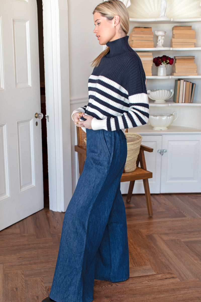 EMERSON FRY Tulip Trouser in Indigo Hemp Organic