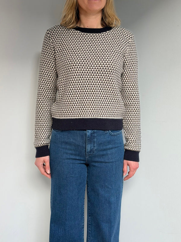 Jumper 1234 Geo Stripe Crew Neat Navy