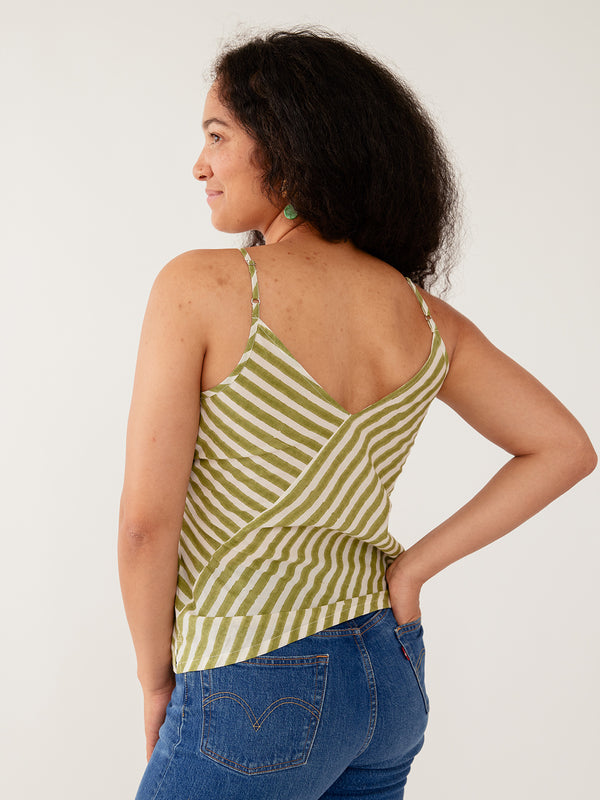 Mata Traders Benji Button Down Shirt Green Stripe