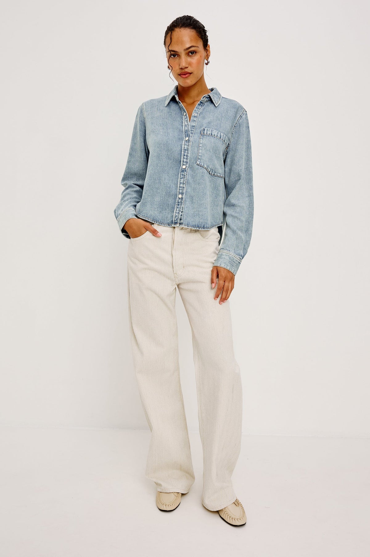 Rails Noa Shirt in Faded Indigo