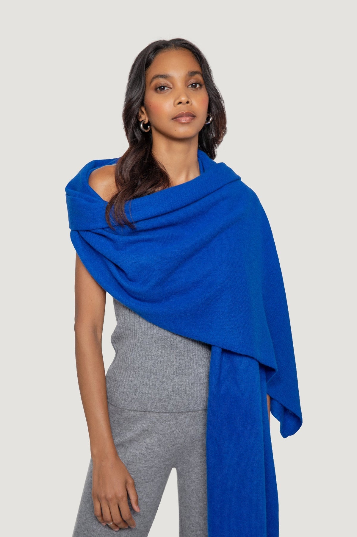 Quinn Lora Cashmere Wrap in Cobalt