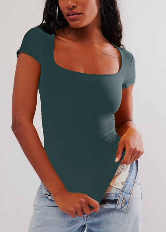 Free People Sunfade Clean Lines Baby Tee idnight Mountain