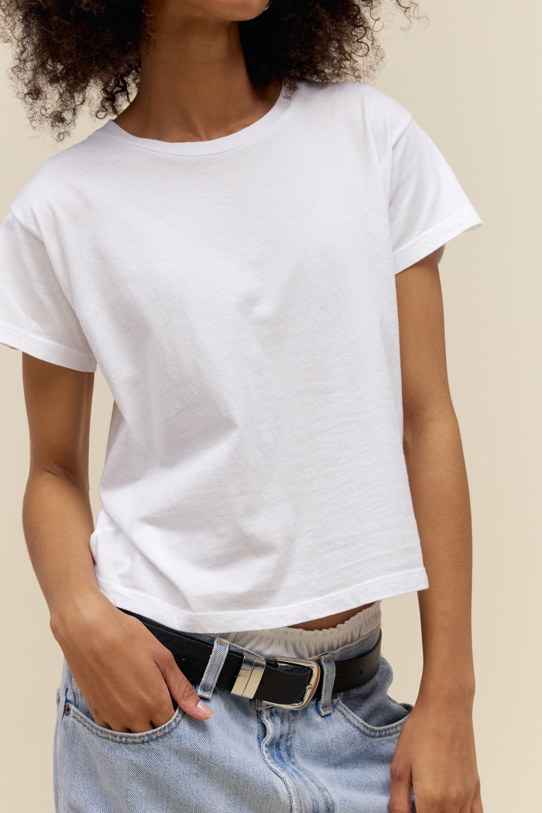 DAYDREAMER Solid Solo Tee in Bleach White