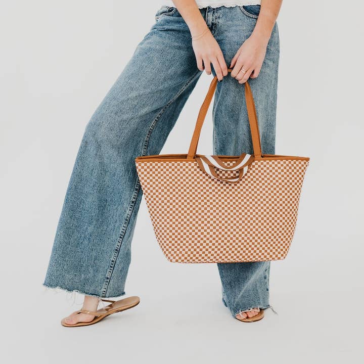 Pretty Simple Woven Tiffany Organizer Tote Bag