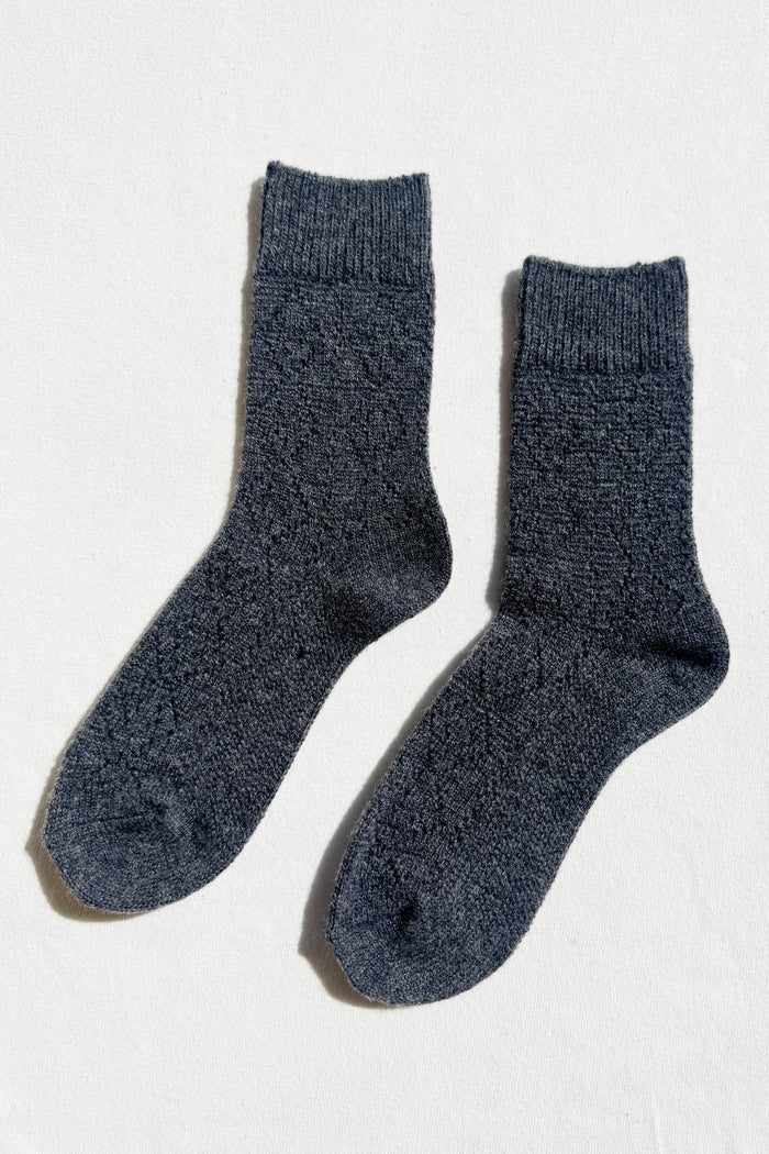 Le Bon Shoppe Cashmere Pointelle Socks in Charcoal