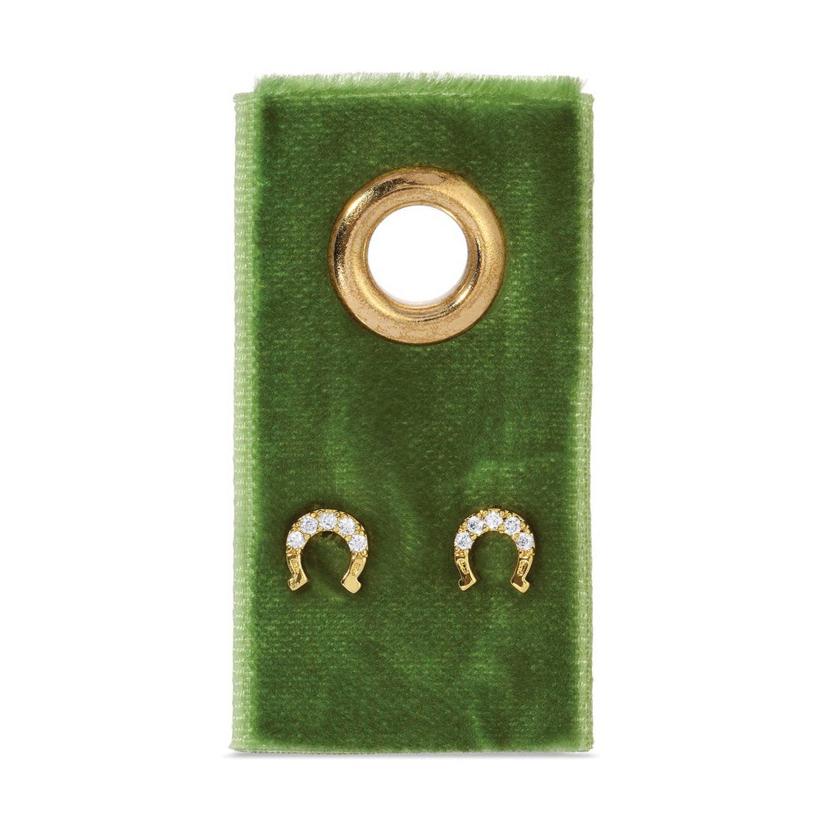 Splendid Iris Horseshoe Studs On Velvet Tag Gold 