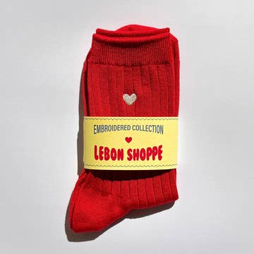 Le Bon Shoppe Embroidered Her Socks MC Cotton