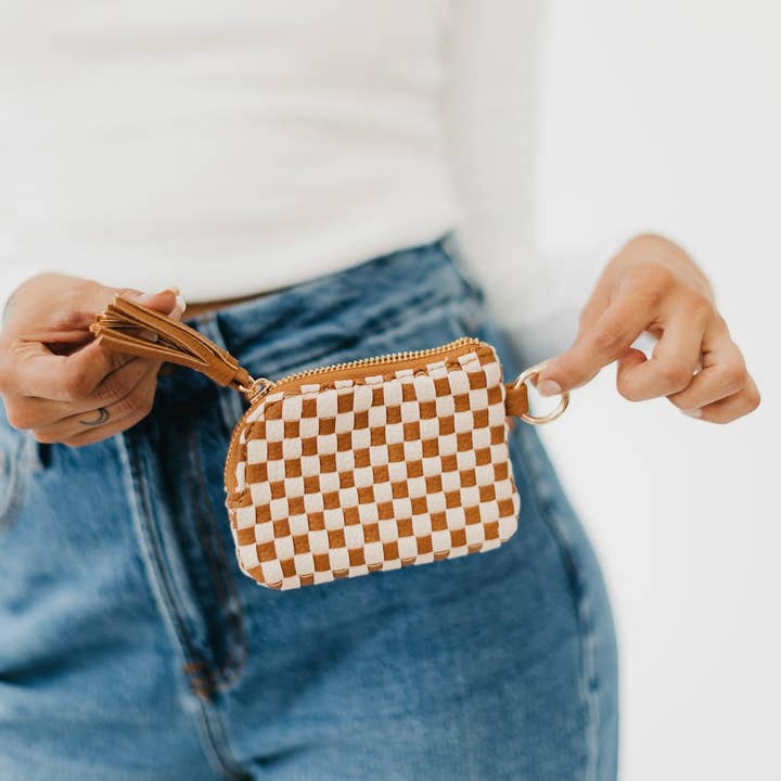 Pretty Simple Paris Card Wallet Checkered Brown