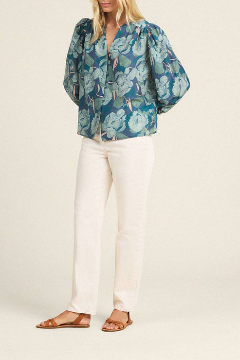 Birds of Paradis by Trovata Maisey Blouse in Hushed Meadow