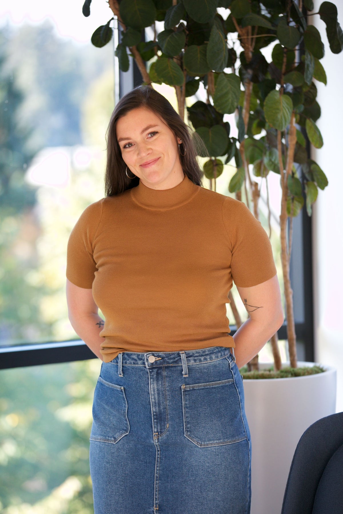 NYLAND Mable S/S Ribbed Sweater Golden Rod