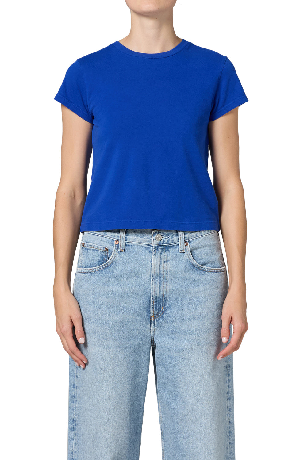 AGOLDE Adine Shrunken Tee Cobalt