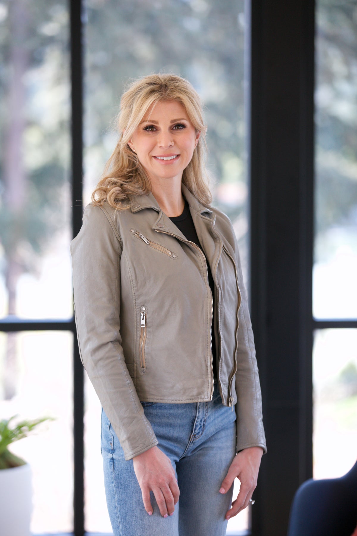 Mauritius Leather Sofia 4 Jacket Silver Grey