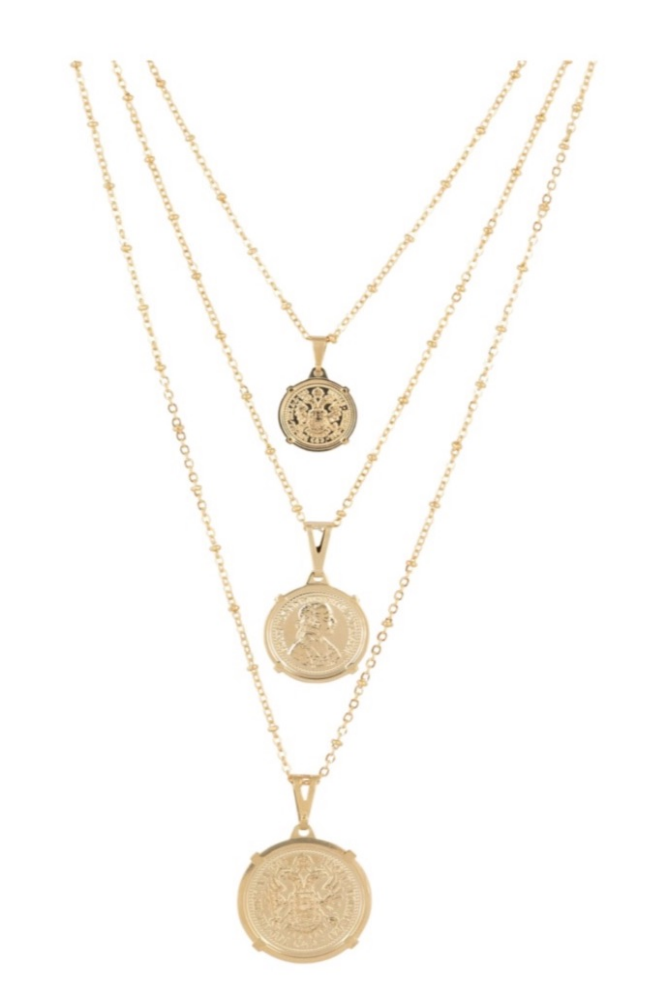 SAHIRA Emperor Coin Necklace Medium Gold